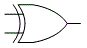 Symbol for binary logic XOR gate
